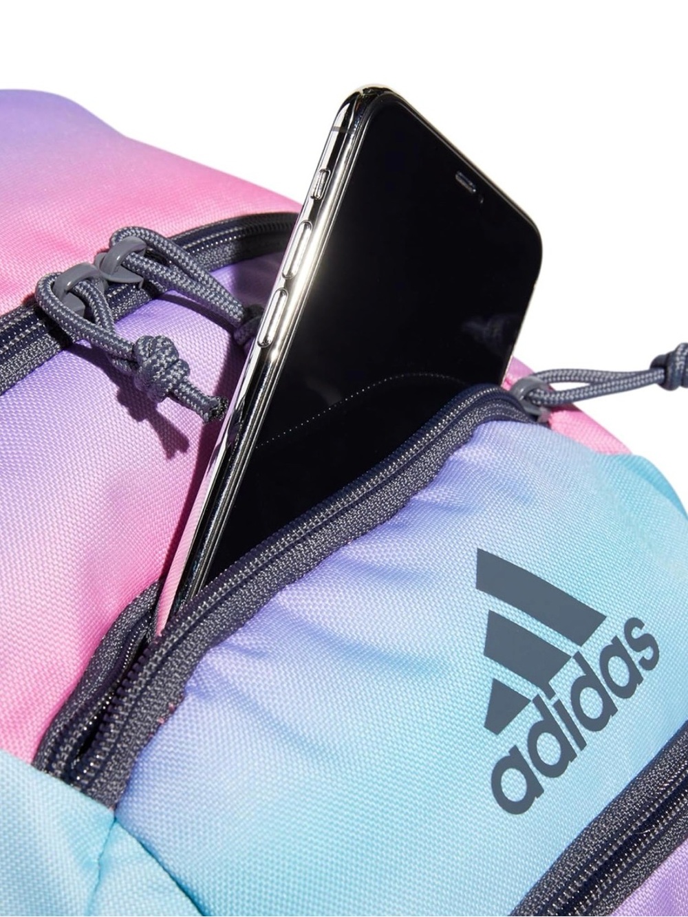 adidas Kids Pink Purple Blue Ombre Backpack - Picture 3 of 8
